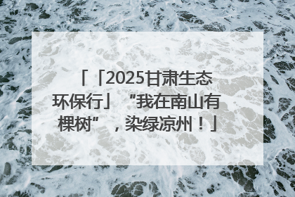 「2025甘肃生态环保行」“我在南山有棵树”，染绿凉州！