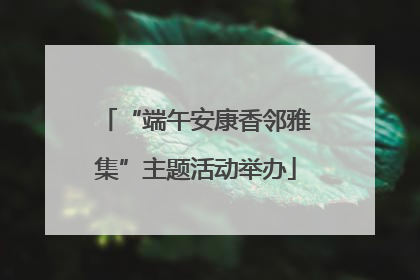 “端午安康香邻雅集”主题活动举办