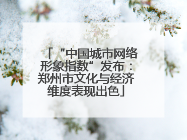 “中国城市网络形象指数”发布：郑州市文化与经济维度表现出色