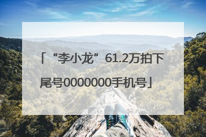 “李小龙”61.2万拍下尾号0000000手机号