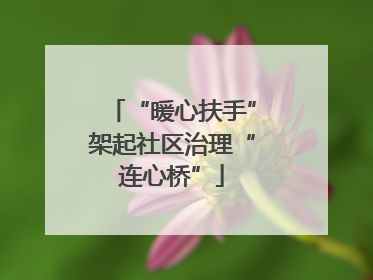 “暖心扶手”架起社区治理“连心桥”