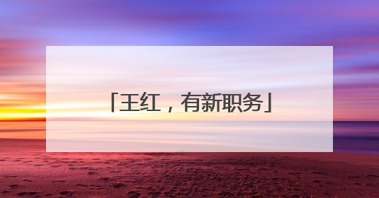 王红，有新职务