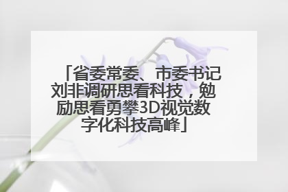 省委常委、市委书记刘非调研思看科技，勉励思看勇攀3D视觉数字化科技高峰