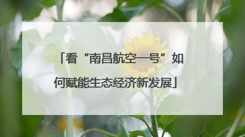 看“南昌航空一号”如何赋能生态经济新发展