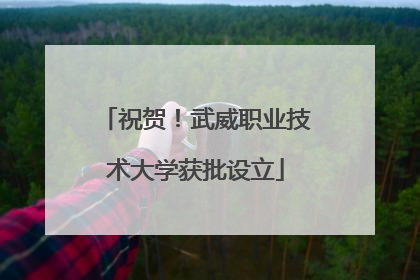 祝贺！武威职业技术大学获批设立