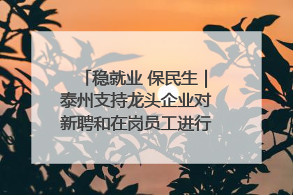 稳就业 保民生｜泰州支持龙头企业对新聘和在岗员工进行实训——到岗就能用 用了就见效