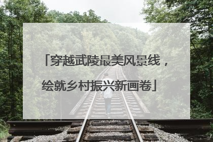 穿越武陵最美风景线，绘就乡村振兴新画卷