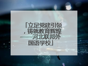 立足党建引领，铸就教育辉煌——河北联邦外国语学校