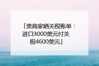 美商家晒关税账单：进口3000美元付关税4600美元