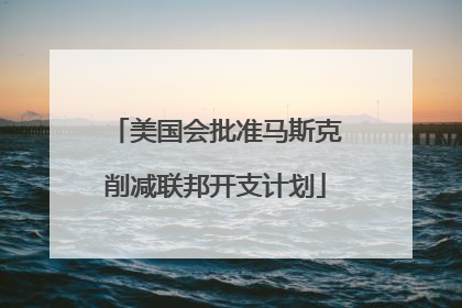 美国会批准马斯克削减联邦开支计划
