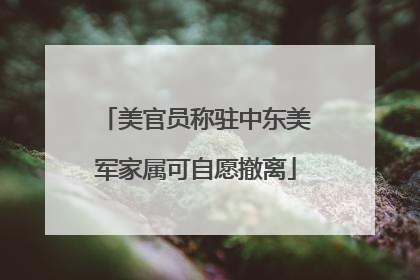 美官员称驻中东美军家属可自愿撤离