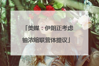 美媒：伊朗正考虑铀浓缩联营体提议