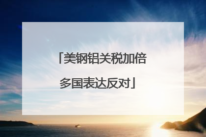 美钢铝关税加倍 多国表达反对