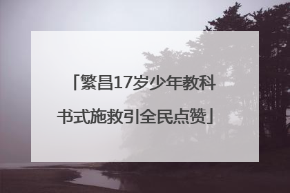 繁昌17岁少年教科书式施救引全民点赞