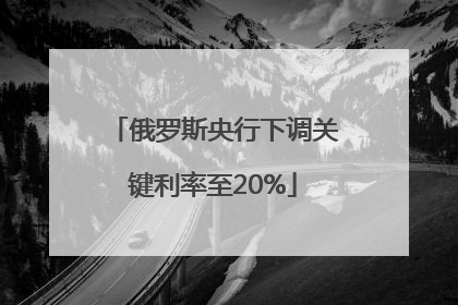俄罗斯央行下调关键利率至20%