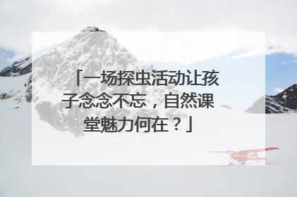 一场探虫活动让孩子念念不忘，自然课堂魅力何在？