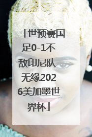 世预赛国足0-1不敌印尼队 无缘2026美加墨世界杯