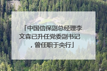 中国信保副总经理李文森已升任党委副书记，曾任职于央行
