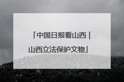 中国日报看山西｜山西立法保护文物