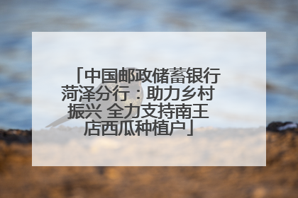 中国邮政储蓄银行菏泽分行：助力乡村振兴 全力支持南王店西瓜种植户
