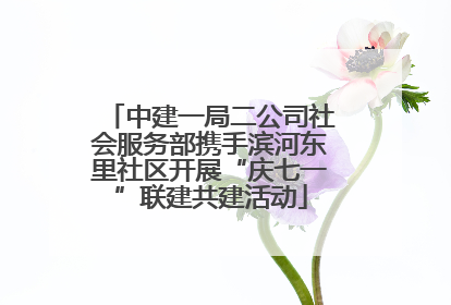 中建一局二公司社会服务部携手滨河东里社区开展“庆七一”联建共建活动
