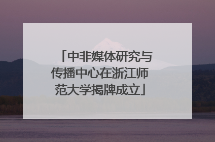 中非媒体研究与传播中心在浙江师范大学揭牌成立