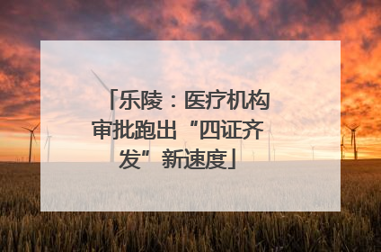 乐陵：医疗机构审批跑出“四证齐发”新速度