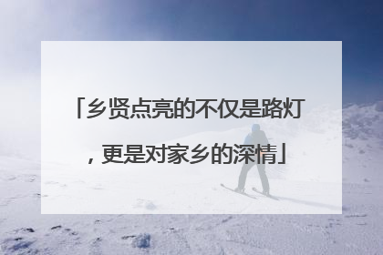 乡贤点亮的不仅是路灯，更是对家乡的深情