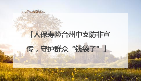 人保寿险台州中支防非宣传，守护群众“钱袋子”