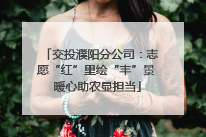 交投濮阳分公司：志愿“红”里绘“丰”景 暖心助农显担当