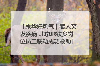 京华好风气｜老人突发疾病 北京地铁多岗位员工联动成功救助