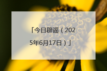 今日辟谣（2025年6月17日）