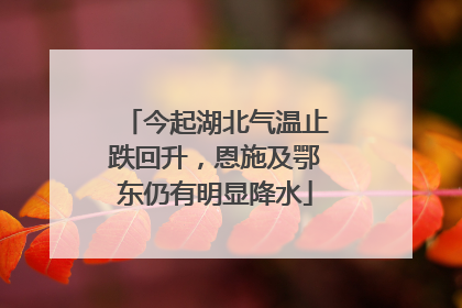 今起湖北气温止跌回升，恩施及鄂东仍有明显降水