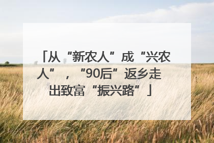 从“新农人”成“兴农人”，“90后”返乡走出致富“振兴路”