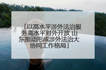 以高水平涉外法治服务高水平对外开放 山东推动形成涉外法治大协同工作格局