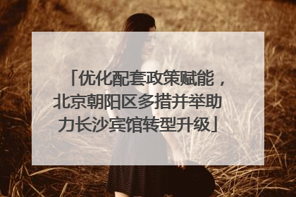 优化配套政策赋能，北京朝阳区多措并举助力长沙宾馆转型升级