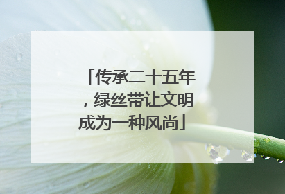传承二十五年，绿丝带让文明成为一种风尚