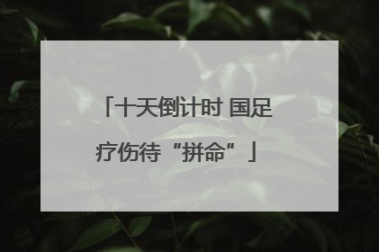 十天倒计时 国足疗伤待“拼命”