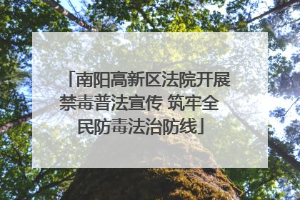 南阳高新区法院开展禁毒普法宣传 筑牢全民防毒法治防线