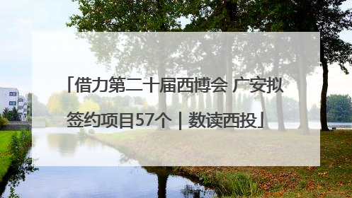 借力第二十届西博会 广安拟签约项目57个｜数读西投