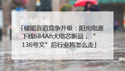 储能赛道竞争升级：阳光电源下线684Ah大电芯新品，“136号文”后行业将怎么走