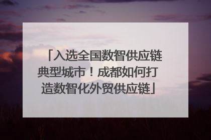 入选全国数智供应链典型城市！成都如何打造数智化外贸供应链
