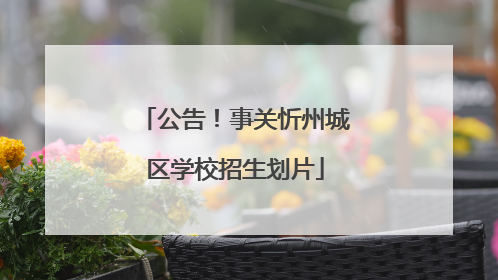 公告！事关忻州城区学校招生划片