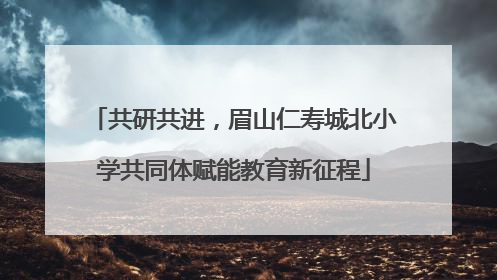 共研共进，眉山仁寿城北小学共同体赋能教育新征程