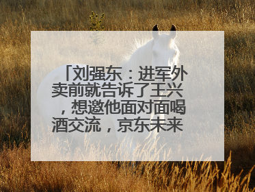 刘强东：进军外卖前就告诉了王兴，想邀他面对面喝酒交流，京东未来会打造一种与美团不同的商业模式