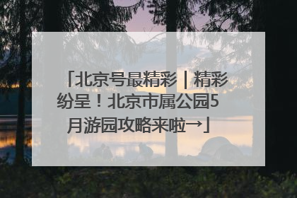 北京号最精彩｜精彩纷呈！北京市属公园5月游园攻略来啦→