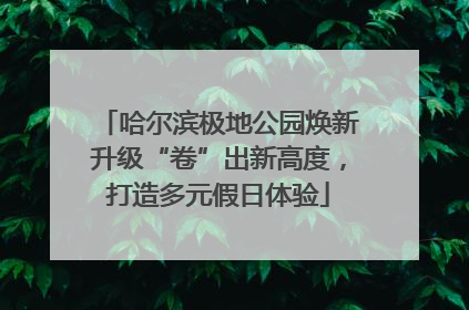 哈尔滨极地公园焕新升级“卷”出新高度，打造多元假日体验