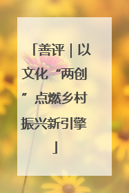 善评｜以文化“两创”点燃乡村振兴新引擎