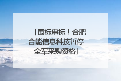 围标串标！合肥合能信息科技暂停全军采购资格