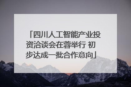 四川人工智能产业投资洽谈会在蓉举行 初步达成一批合作意向
